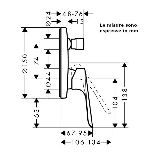 Miscelatore vasca/doccia ad incasso Logis E 71404000 Hansgrohe