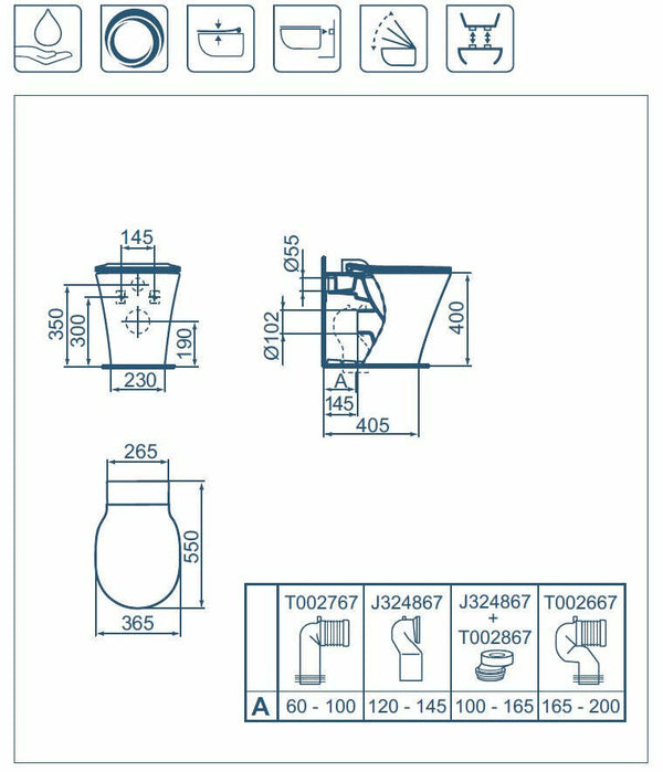 Connect Air New Vaso a terra E234201 con sedile slim rallentato