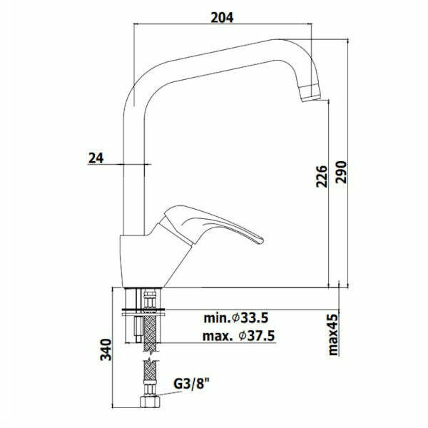 Paffoni Nettuno Due miscelatore lavello canna orientabile cromo