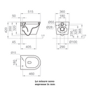 Vaso sospeso Surf BCSURLVASO0004 filo parete Ercos senza brida bianco