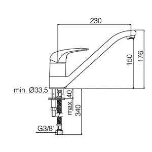 Paffoni Duemila mix lavello monoforo  canna girevole fusa cromo