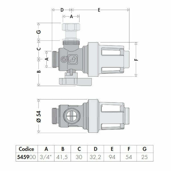 Caleffi 5459 XS filtro defangatore magnetico sottocaldaia 3/4"