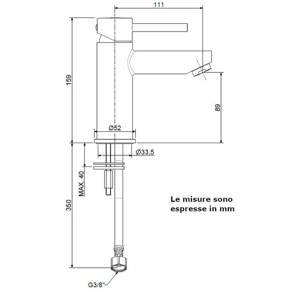Paffoni Stick SK071HCR miscelatore lavabo senza scarico