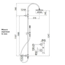 Colonna doccia Oki L02497 Bossini con miscelatore, doccetta e soffione