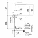 Nobili Loop miscelatore lavabo con bocca a cascata cromato