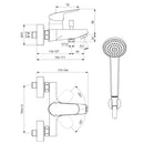 Miscelatore vasca/doccia esterno Ceraflex B1722AA Ideal Standard con doccetta