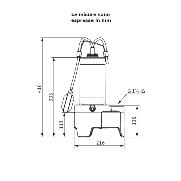 Wilo Rexa MINI3-V04.11/M06-523/P-5M pompa sommergibile per acque cariche 0,6 kW 3094004