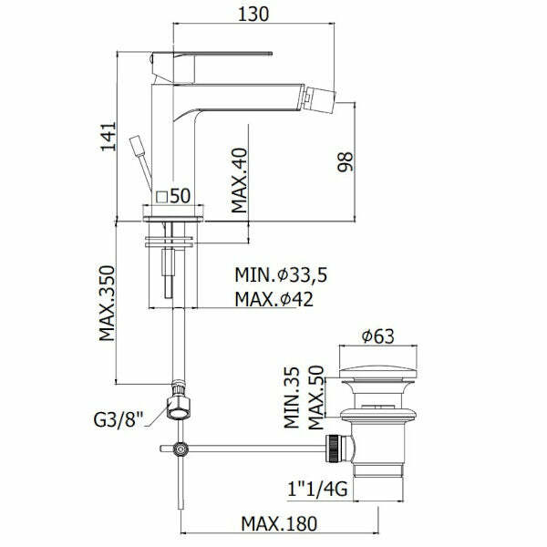 Paffoni Tango TA135CR miscelatore bidet con scarico automatico cromo