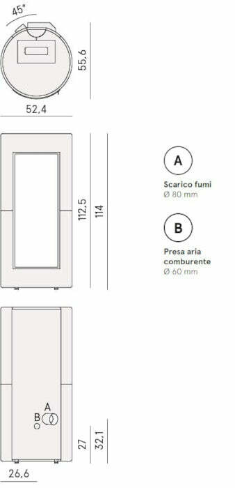 Cadel Shell 9 PS stufa Pellet Air ermetica 9,1 KW