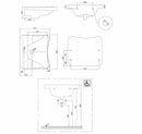Ponte Giulio 130 lavabo ergonomico con poggia gomiti bianco europa