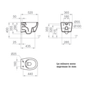 Vaso sospeso Kite BCKTEOVASO0001 Ercos senza brida bianco opaco