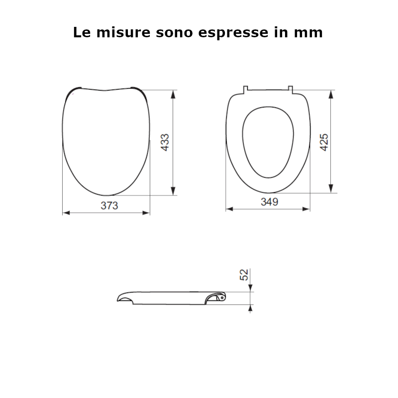 Ideal Standard J102500 sedile originale per Ceramica Dolomite Novella