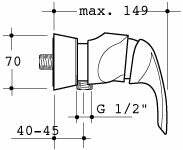 Miscelatore monocomando doccia esterno TRIAS A5076AA Ideal Standard