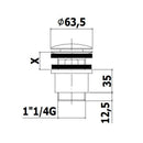 Paffoni Elys ZSCA010CR scarico 1"1/4 Clic-Clac auto piletta h60mm
