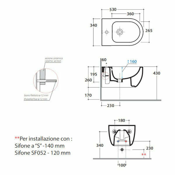 Ceramica Globo MODE MES09BI bidet sospeso bianco