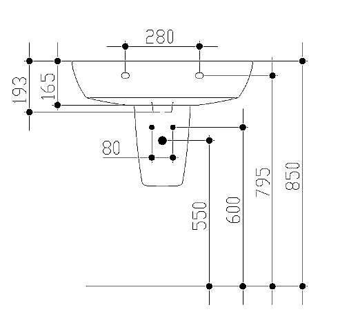 Ideal Standard 21 Lavabo Sospeso 68 x 52 cm