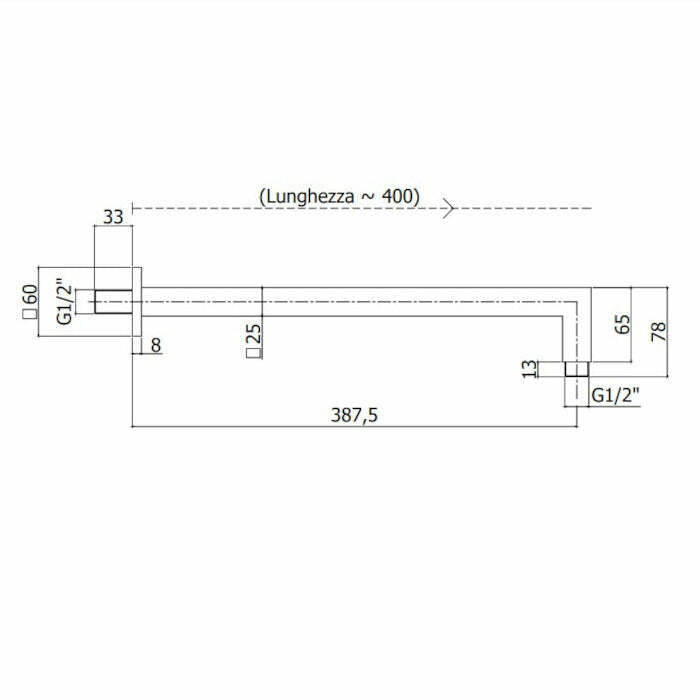 Paffoni braccio doccia Quadro 400 mm cromo