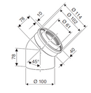Bosch Junkers FC-CE60-45 curva 45° diametro 60/100 mm