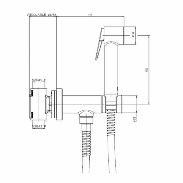 Paloma E37005 kit miscelatore doccetta igienica e flessibile 125 cm cromo