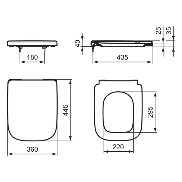 Ideal Standard i.life A copriwater originale a chiusura normale avvolgente bianco europeo T453001