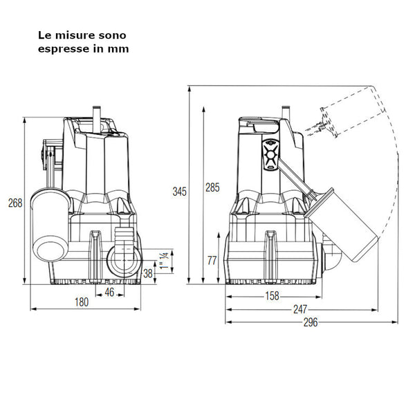 Dab Nova 180 MA pompa sommergibile da drenaggio con galleggiante 0,2 kW 60195073H