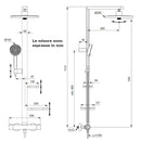 Ideal Standard Ceratherm Alu+ colonna doccia con miscelatore termostatico, doccetta e soffione argento opaco BD583SI