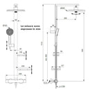 Colonna doccia Ceratherm Alu+ BD583SI Ideal Standard con doccetta e soffione matt silver opaco