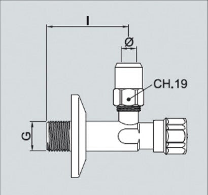 Rubinetto sottolavabo senza filtro cromato 1/2" x 10
