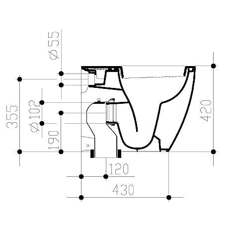 Ideal Standard 21 Vaso a terra filo parete con sedile soft