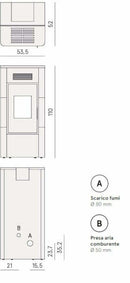 Cadel Idro River 16 termostufa Pellet Hydro maiolica