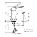 Logis E miscelatore lavabo 70 Hansgrohe 71167000 con piletta in ottone
