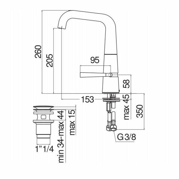 Nobili Likid miscelatore lavabo LK00118/2CR con bocca girevole cromato