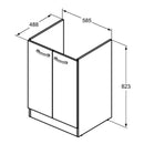 Mobile sottolavabo Lago J0029PW Ideal Standard 2 ante 585 x 488 x 823 mm bianco opaco