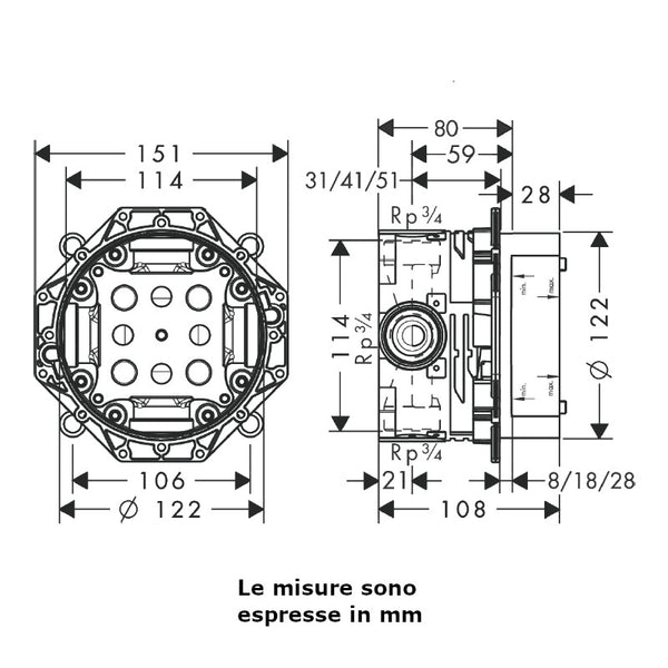 Corpo incasso iBox universal 01700180 Hansgrohe