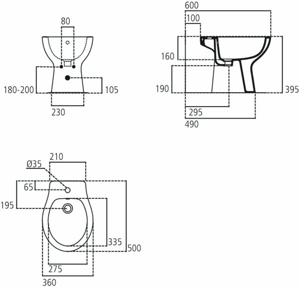 Ideal Standard QUARZO bidet a terra