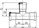 Tee a pressare in inox 182