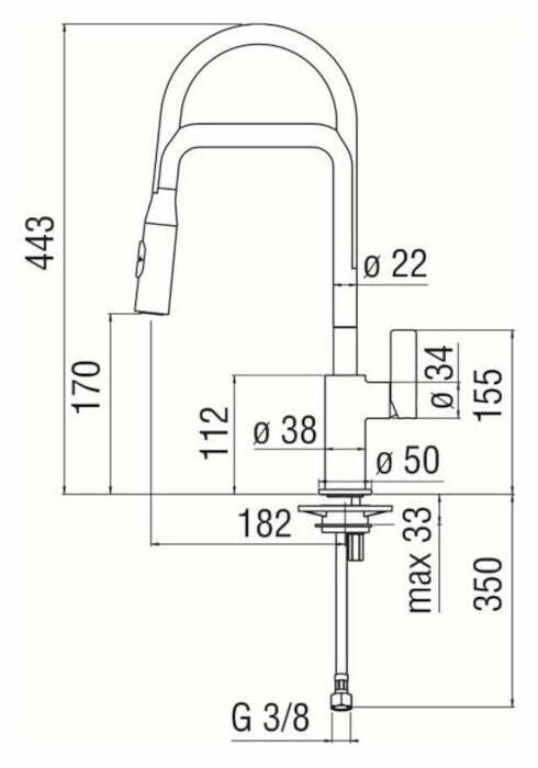 Nobili Flag miscelatore lavello bocca girevole e doccetta cromato