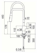 Nobili Flag miscelatore lavello bocca girevole e doccetta cromato