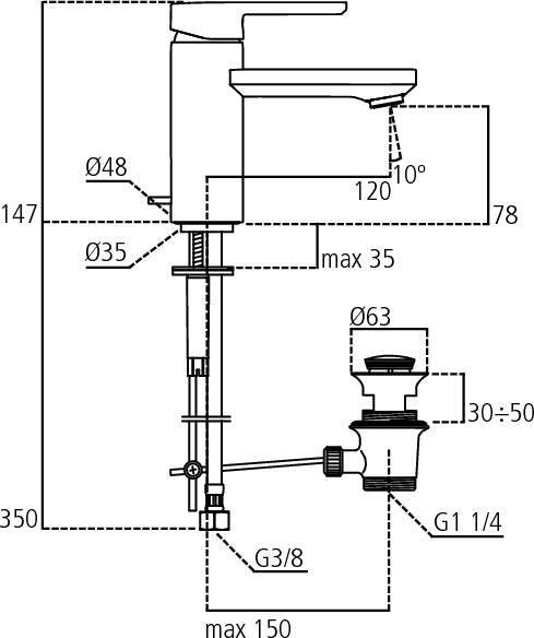 Ideal Standard NEON miscelatore monocomando per lavabo