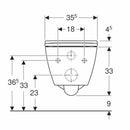 Geberit Smyle Square Rimfree set vaso sospeso a cacciata e sedile