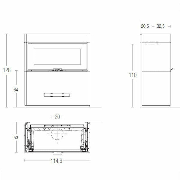 Piazzetta LUGANO MC 105/48 BL stufa caminetto a legna 12 kW