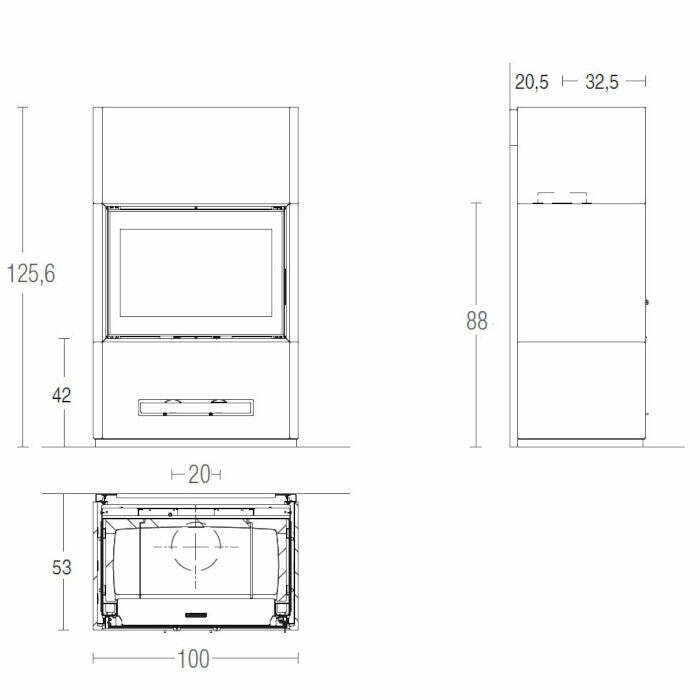 Piazzetta BERNA MC 90/44 stufa caminetto a legna 12 kW