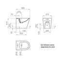 Bidet a terra Surf BCSURLBIDE0003 Ercos filo parete bianco lucido