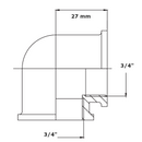 Gomito filettato OT5090 Frabo 3/4" x 3/4" FF ottone