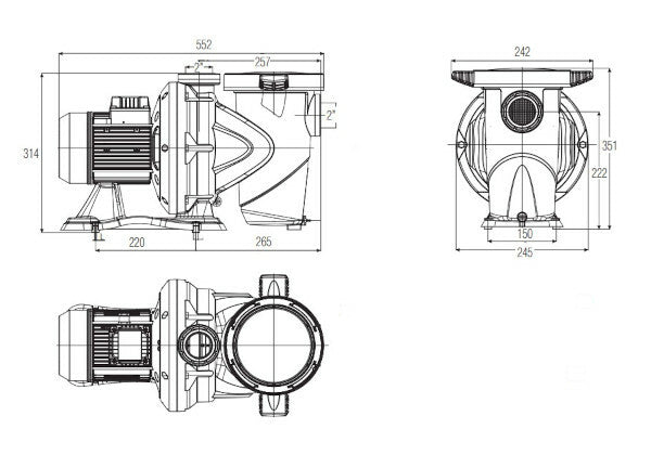 Dab Euroswim 100 M IE2 elettropompa centrifuga per piscine 0,85 kW