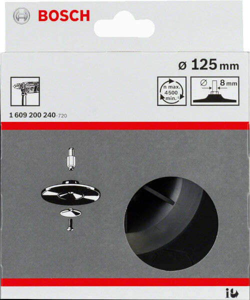 Bosch platorello per trapani con fissaggio a morsetto, diametri 125 e 8 mm