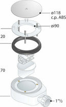 OMP Aloha piletta sifonata 90 x 1"1/2, diametro piletta 110 mm