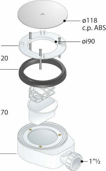 OMP Aloha piletta sifonata 90 x 1"1/2, diametro piletta 110 mm