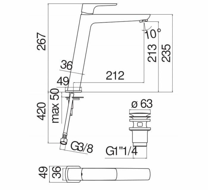 Nobili Acquaviva miscelatore lavabo a bacinella cromo