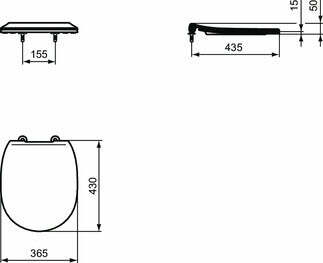 Ideal Standard Connect Space copriwater slim in plastica a chiusura rallentata bianco europeo E772401